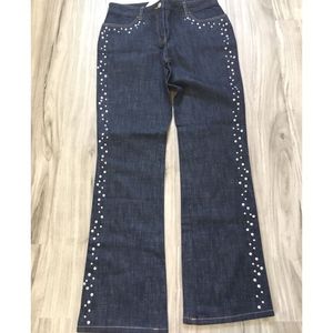 NEW VICTORIA'S SECRET JEWELED DARK DENIM JEANS 12